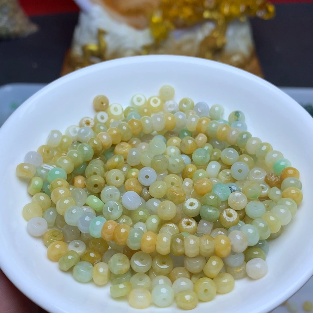 【闪购商品】翡翠手链未镶嵌卡3乘6冰黄算盘100个