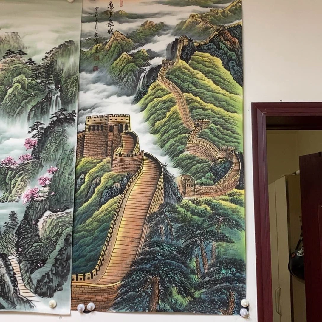 国画老****匙1.4米高的一幅长城