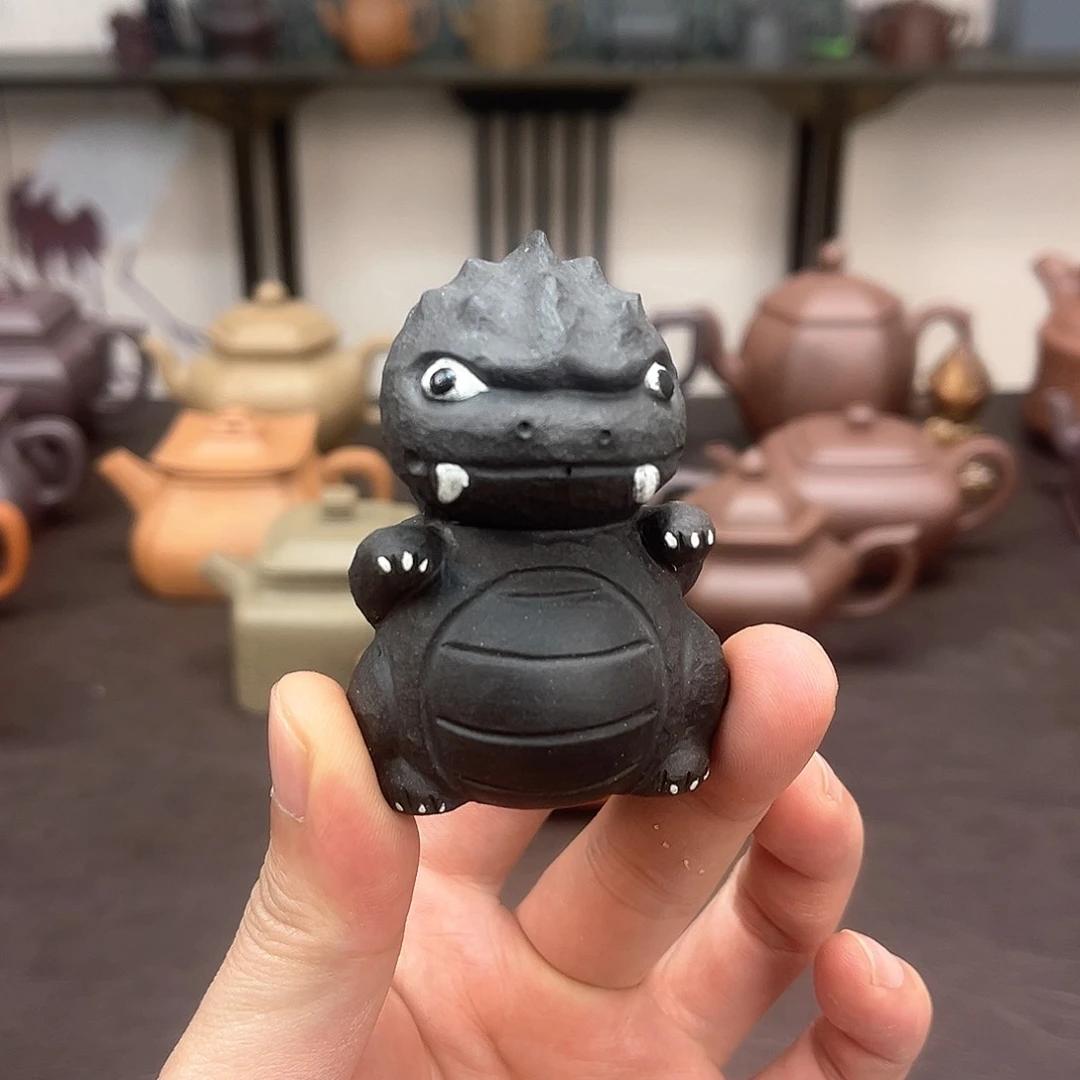 紫砂茶壶哥斯拉 茶宠 盖置