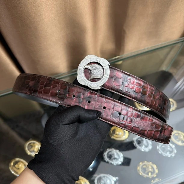 史蒂芬新款百搭男士皮带高档休闲老鹰头牛皮腰带青中老年时尚商务