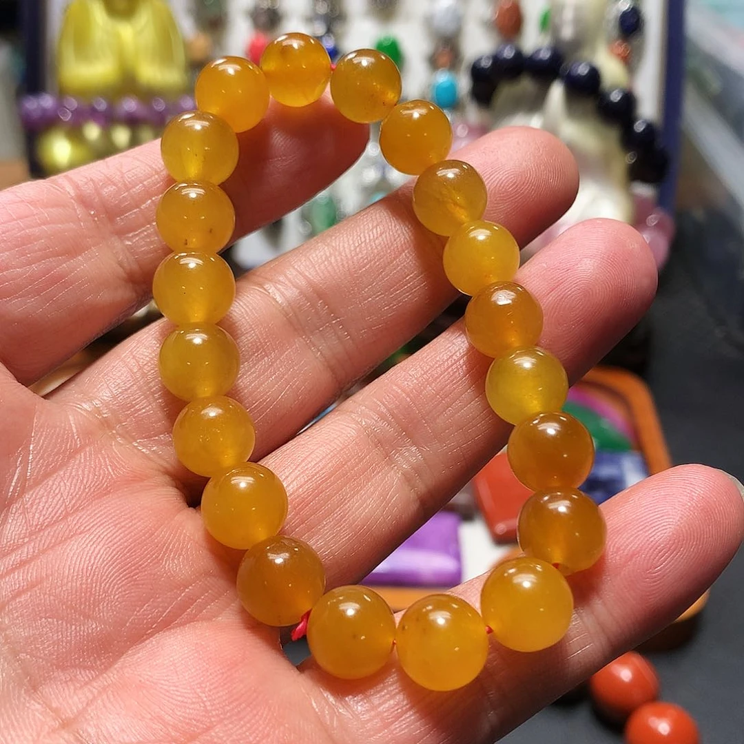 未镶嵌手串玛瑙/玉髓卡10黄玉髓手链