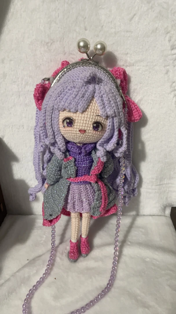 创意手工编织毛线人偶复古娃娃口径包