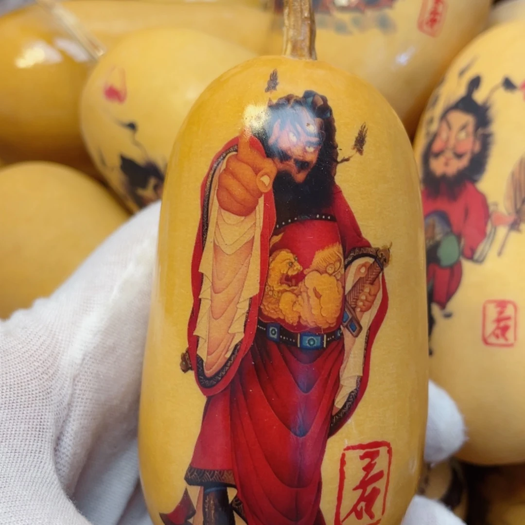 竹实心竹手把件葫芦彩绘05
