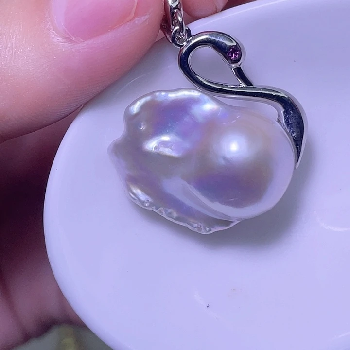 淡水珍珠银S925镶嵌颈饰67