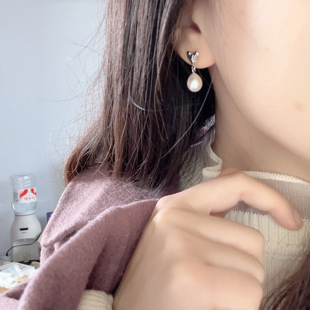 耳饰淡水珍珠银S925镶嵌