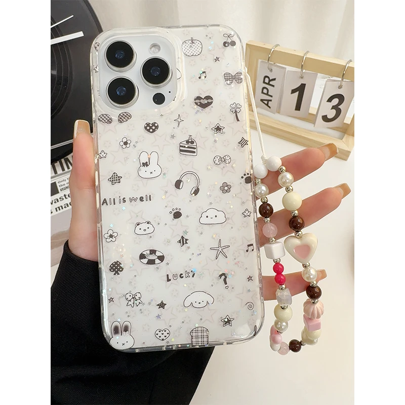 灰色星星爱心适用于苹果16promax手机壳iPhone14女13ins风小众