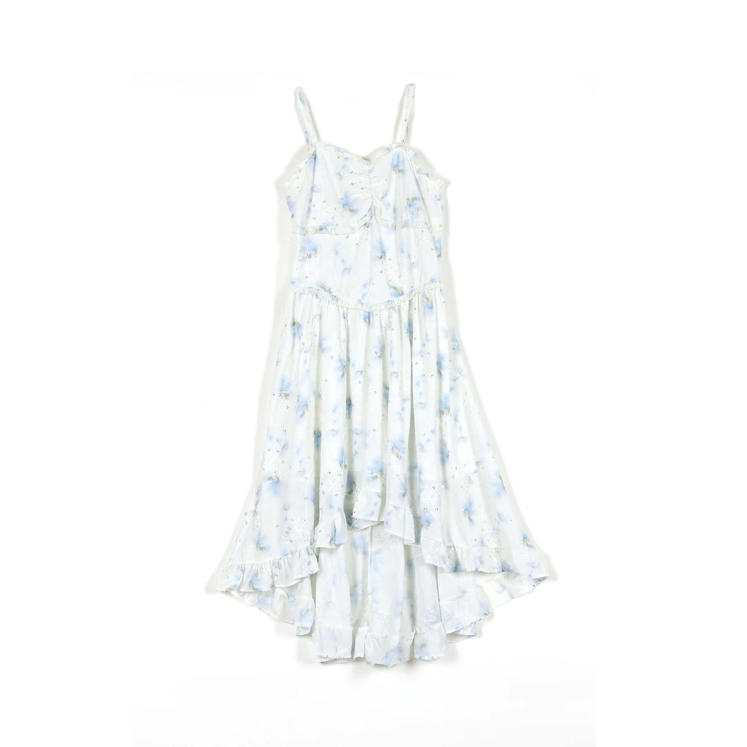 春夏2025新款韩系简约小清新不规则吊带连衣裙252-LYQ/0301-807