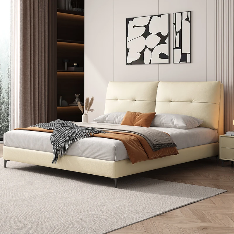 莱伯蕾全拆式环保真皮床意式简约主卧大床婚床主卧室家用双人床