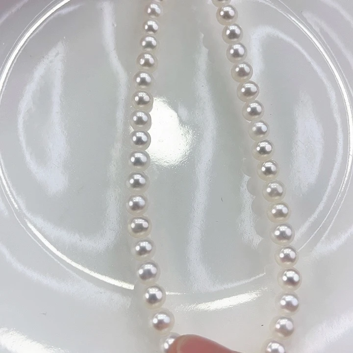 淡水珍珠颈饰银S925镶嵌卡6极光冷白高品