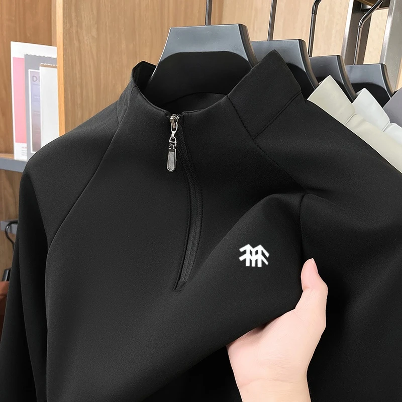 【奥莱撤柜 两棵树正品】隆家吸汗户外加绒T恤情侣半拉链长袖内搭厚