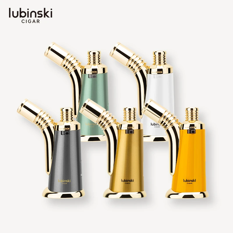 Lubinski鲁宾斯基雪茄打火机金属单直冲蓝焰时尚大气仓可充气