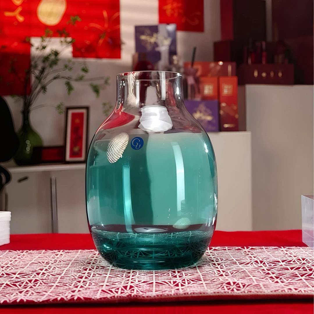 【渐变大肚花瓶】现代简约大肚渐变玻璃花瓶高颜值家居装饰品