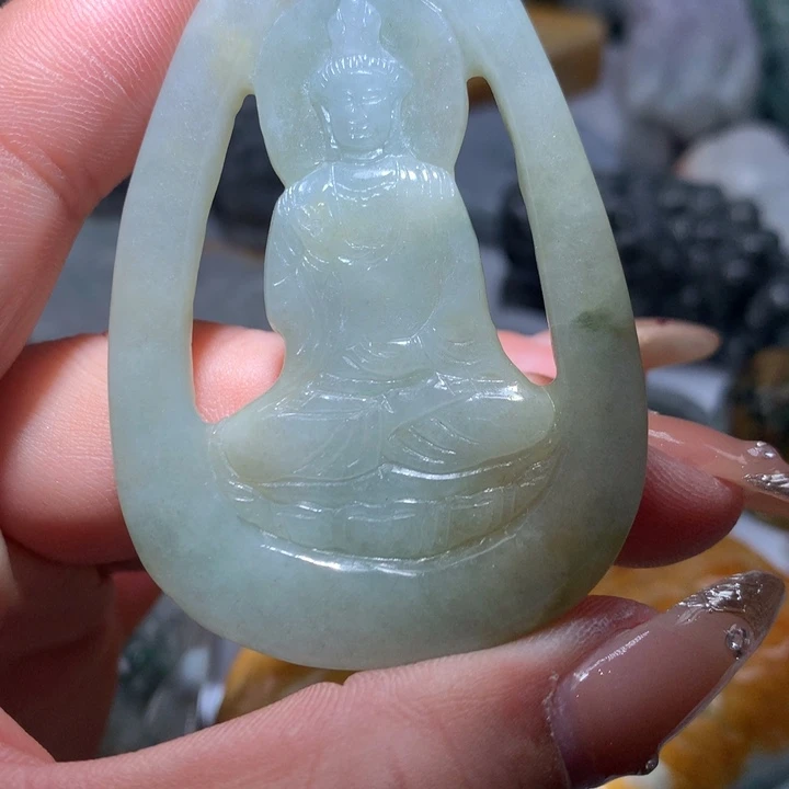 翡翠未镶嵌颈饰保真天然A货翡翠