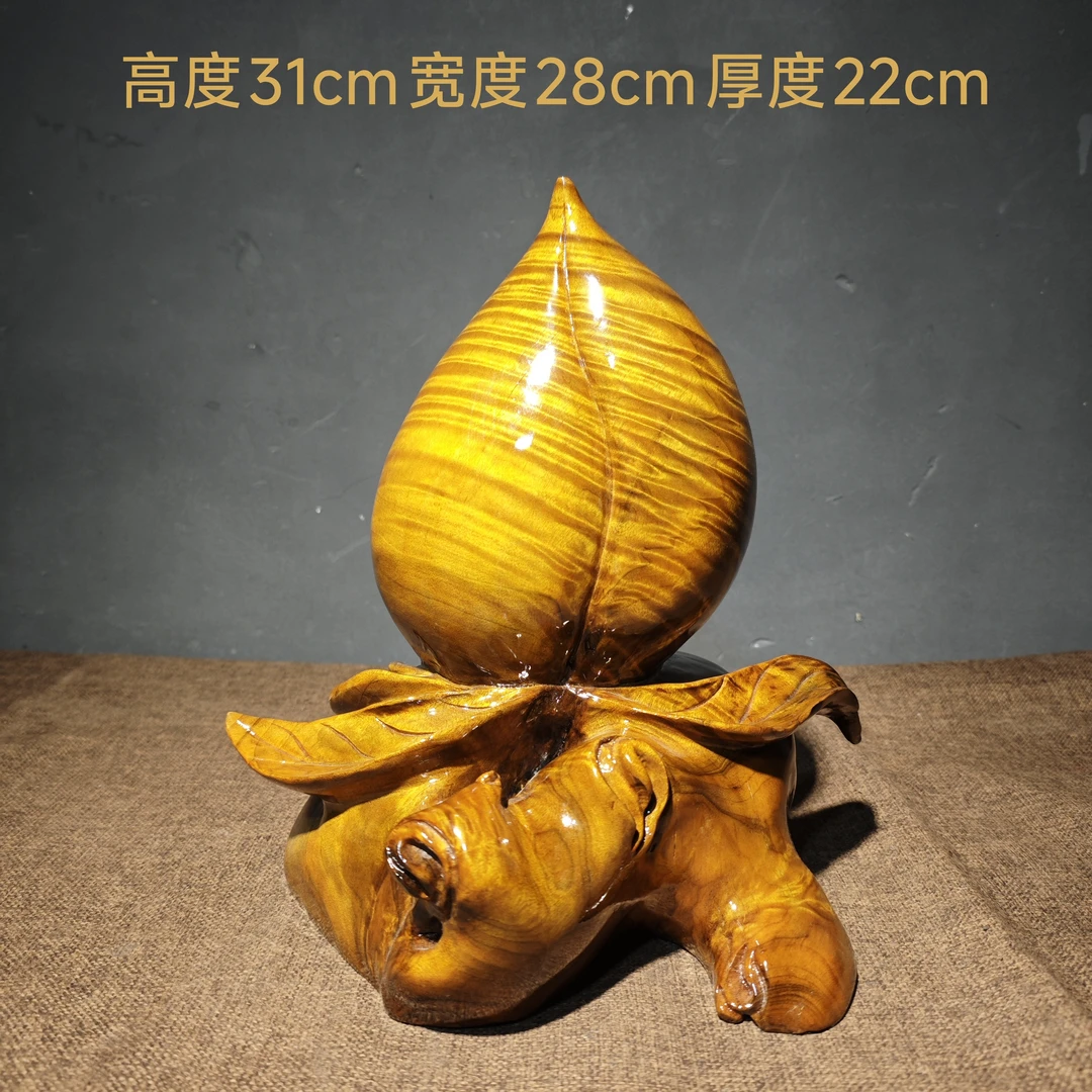 金丝楠木满水波寿桃