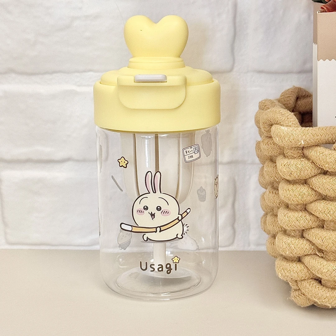 夏季新款乌萨奇水杯吉伊卡哇双饮塑料杯子小八吸管杯吉伊大容量