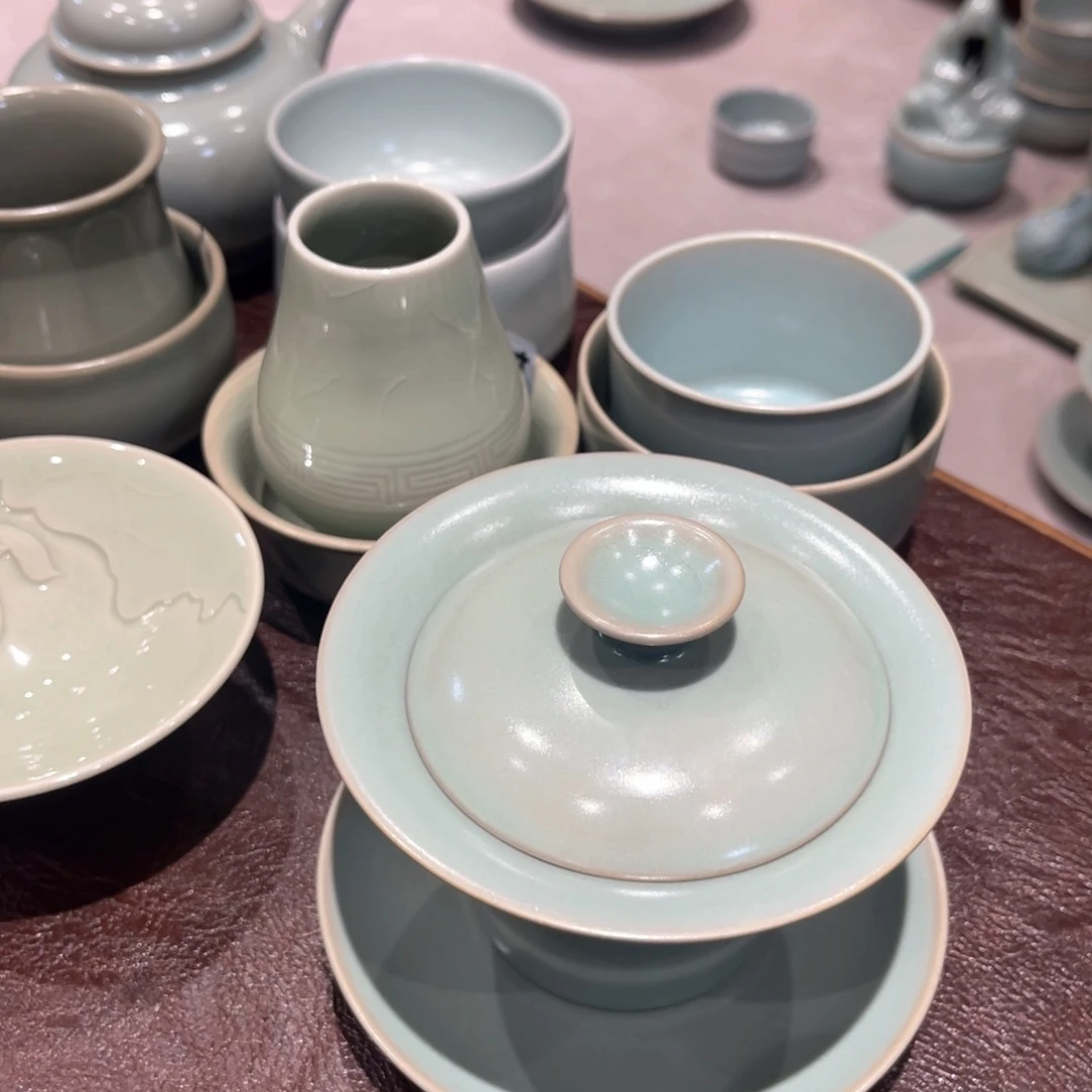 茅***生陶杯子仿古微瑕盖碗哈哈哈