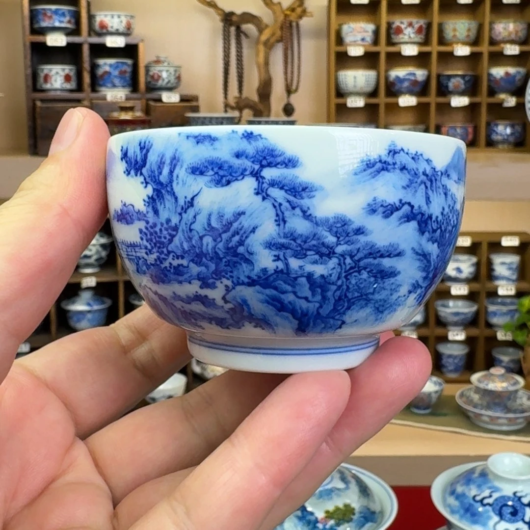 溪山堂手绘山水禅定杯