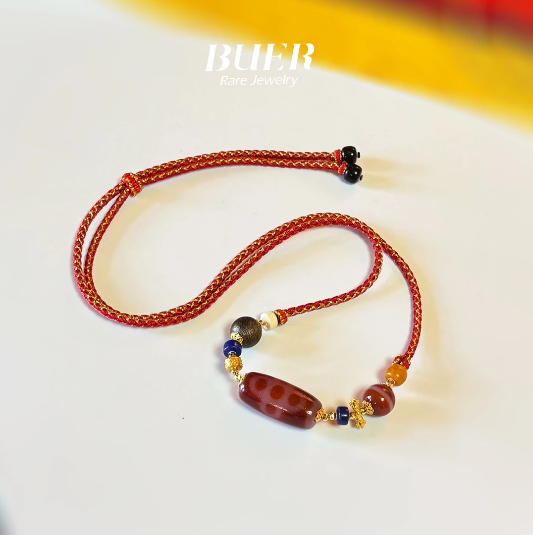 【不二】红肉五眼闪电18K金DIY项链(多样性发)