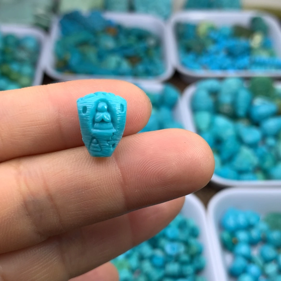 绿松石未镶嵌吊坠(不含链)14×10.×9