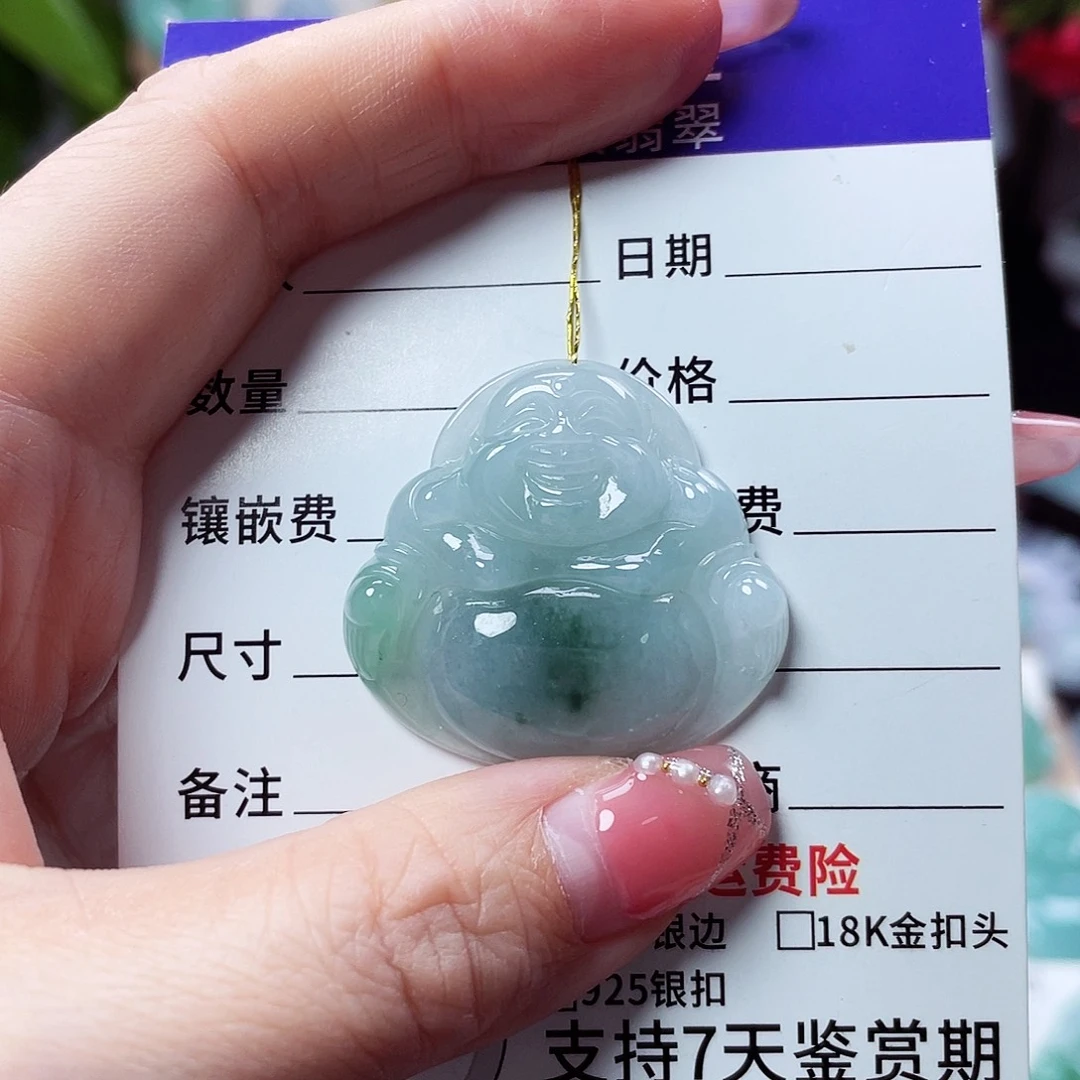 翡翠未镶嵌颈饰佛公83