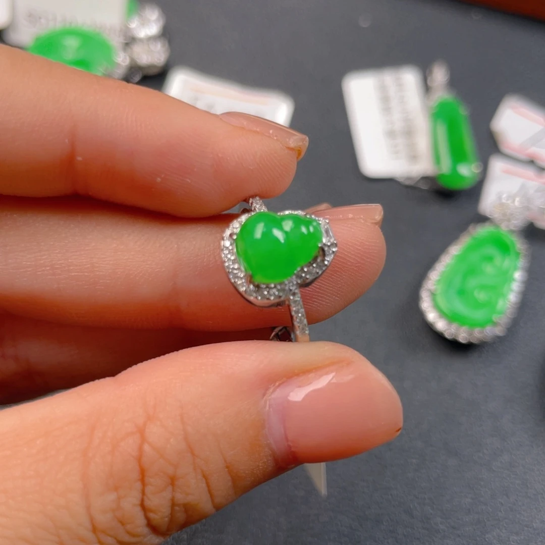 翡翠银S925镶嵌吊坠(不含链)g h b b