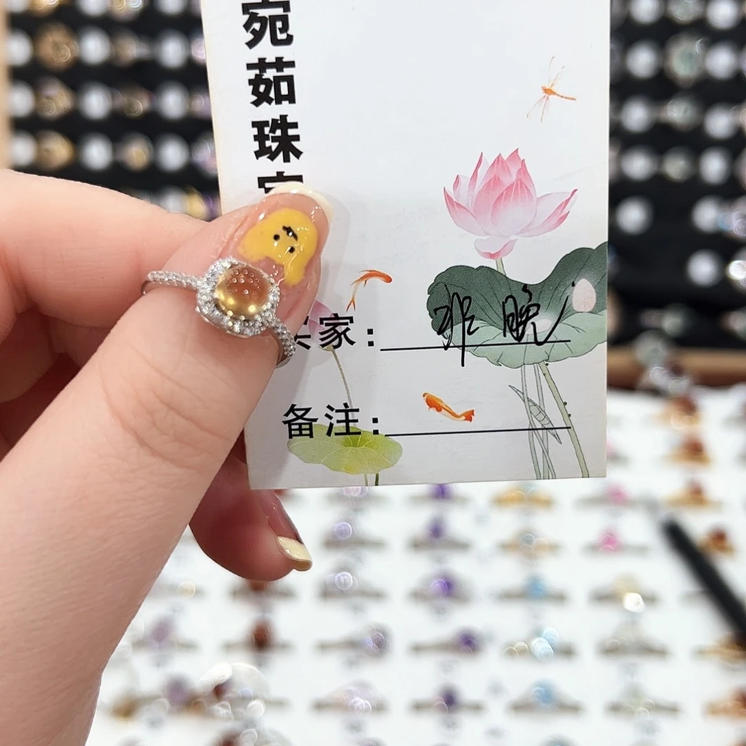 水晶戒指银S925镶嵌非*.戒指