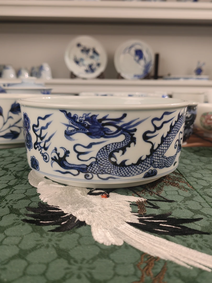 元青花龙纹水洗陶瓷，有一个小料点，福利款