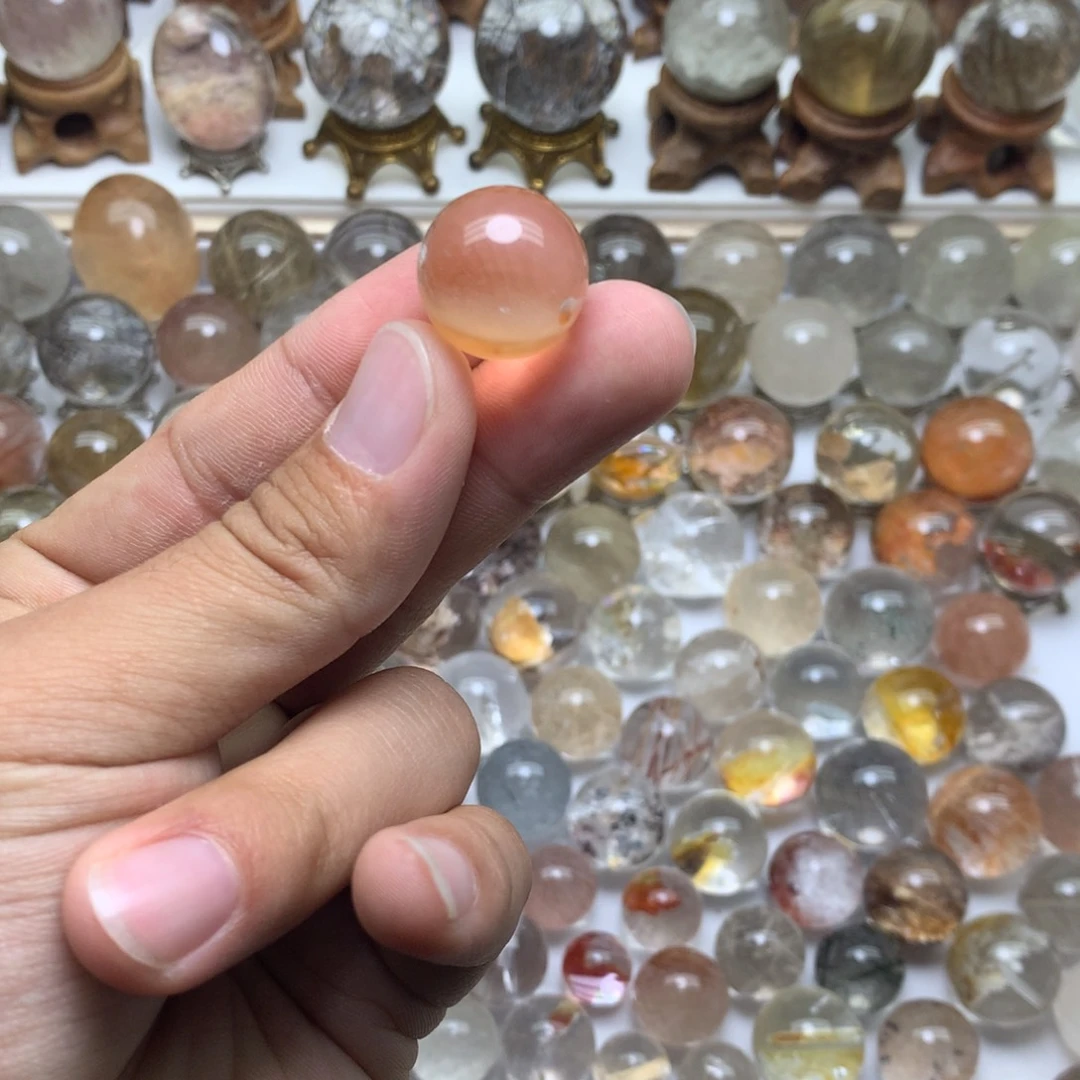 珠宝半成品水晶未镶嵌兔毛球