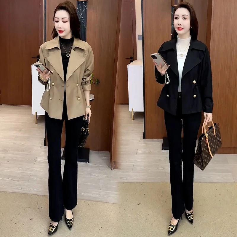 时尚气质风衣外套女2025年春秋新款小个子高级感收腰显瘦休闲上衣