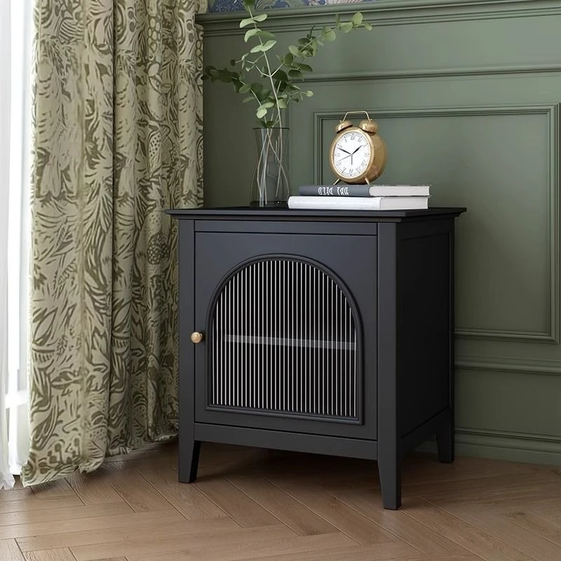 法式复古风实木床头柜卧室中古风收纳柜床边柜床头柜