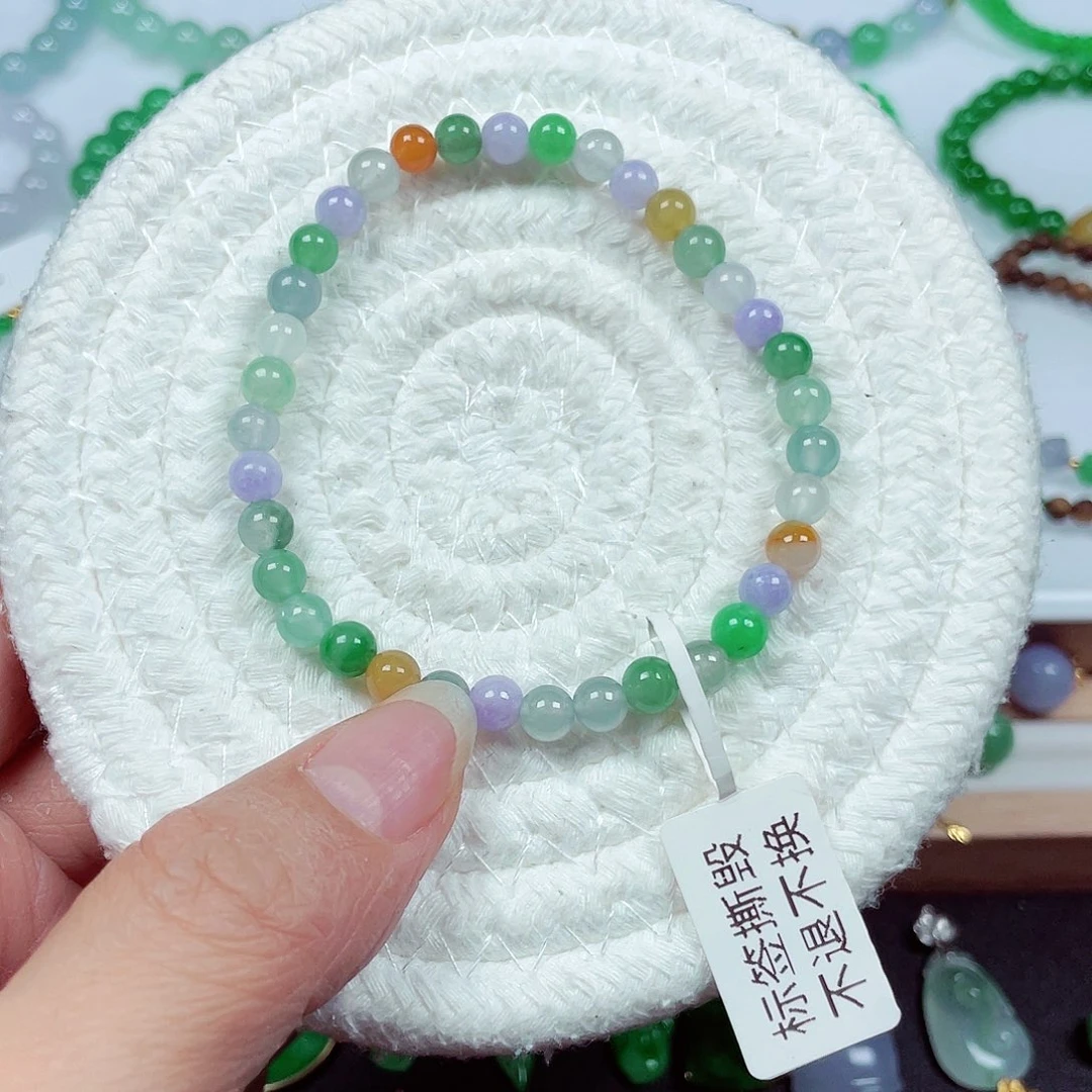 翡翠未镶嵌手链天然缅甸翡翠A货卡5.5