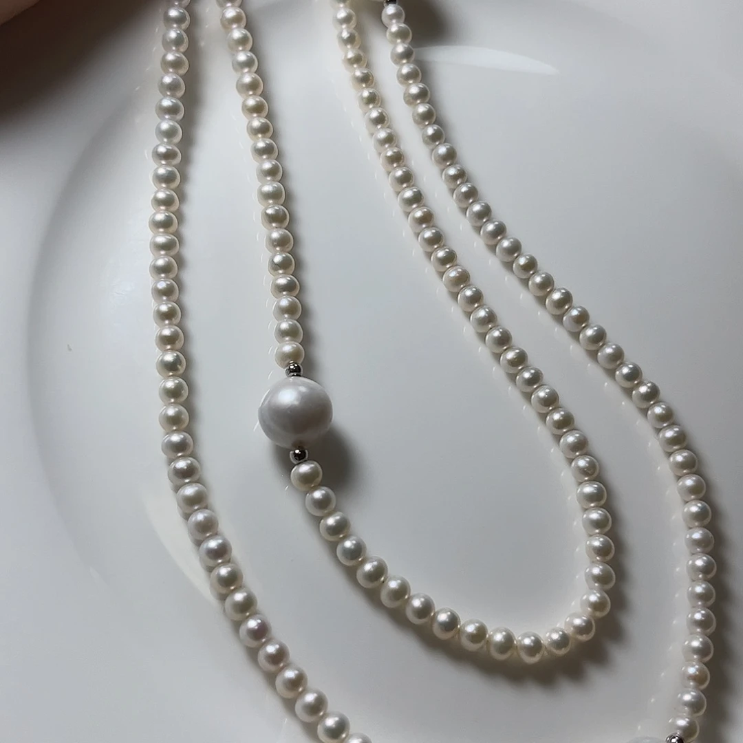 颈饰未镶嵌淡水珍珠5左右毛衣链80长