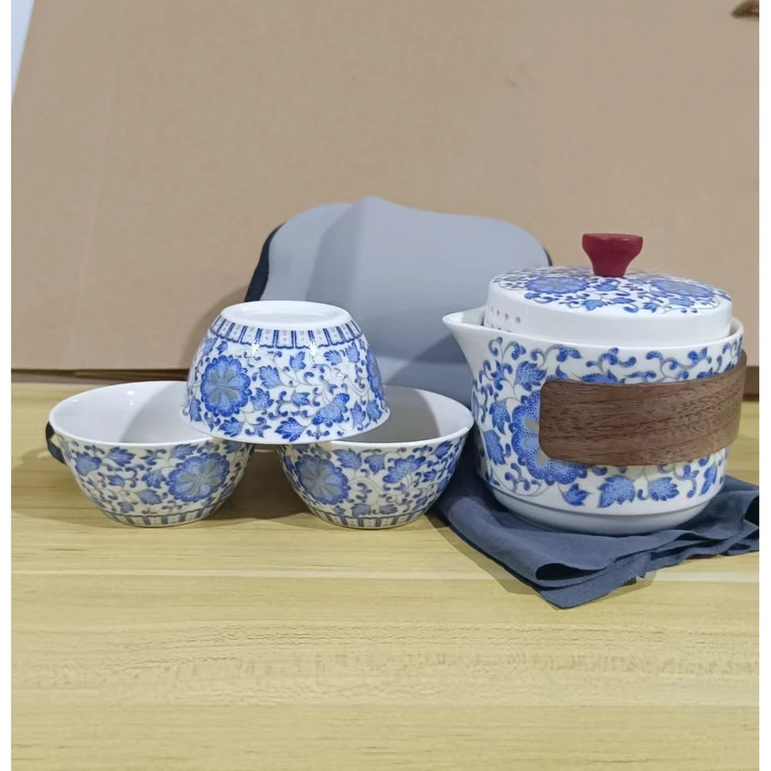 G1854-掐丝银缠枝莲旅行套一壶三杯HOY