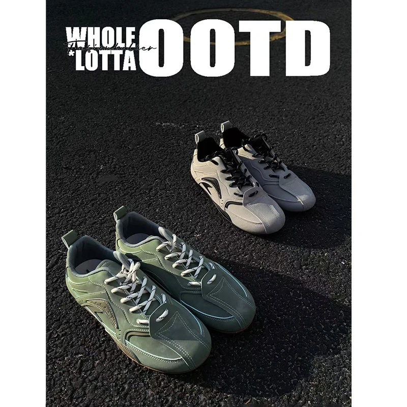 aoyo25ss秋冬新款赛车鞋男时尚通勤百搭休闲鞋透气防滑薄底低帮鞋