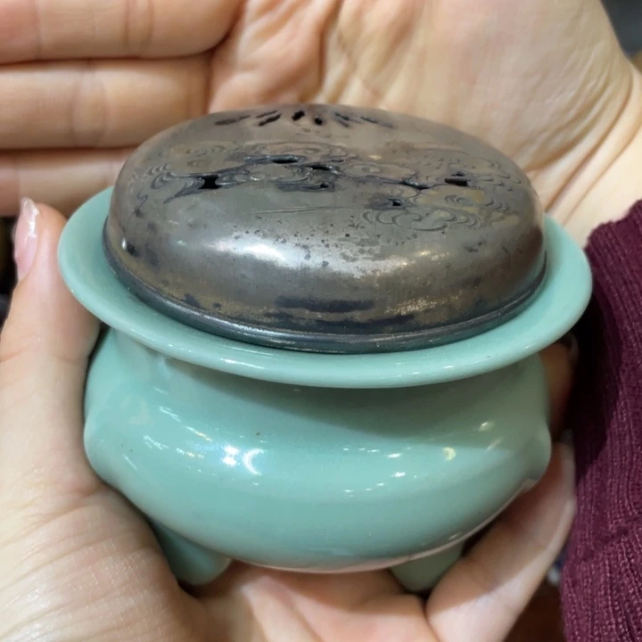 青瓷香炉茶道具摆件摆件