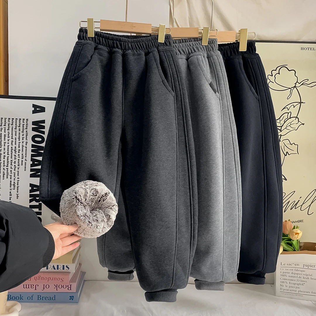 【900克雪貂绒】加绒25男女童运动宽松裤LenKid-9919