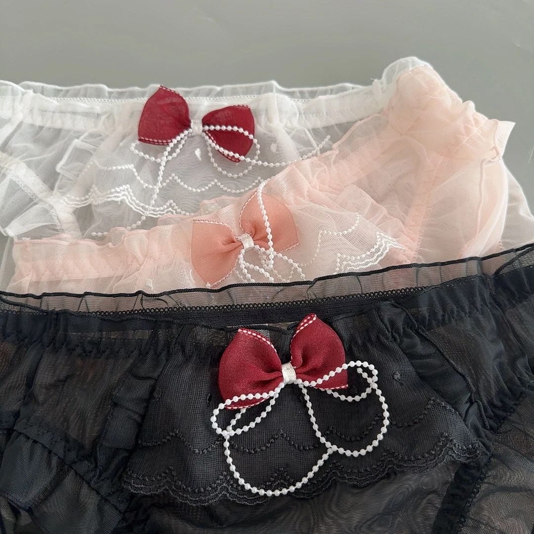 男士新款时尚潮流，蝴蝶结，花边三角家居裤