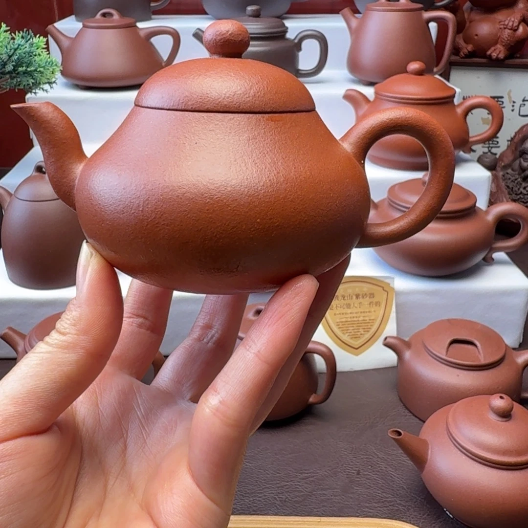 辰***梦紫砂茶壶红将坡 矮梨150微瑕