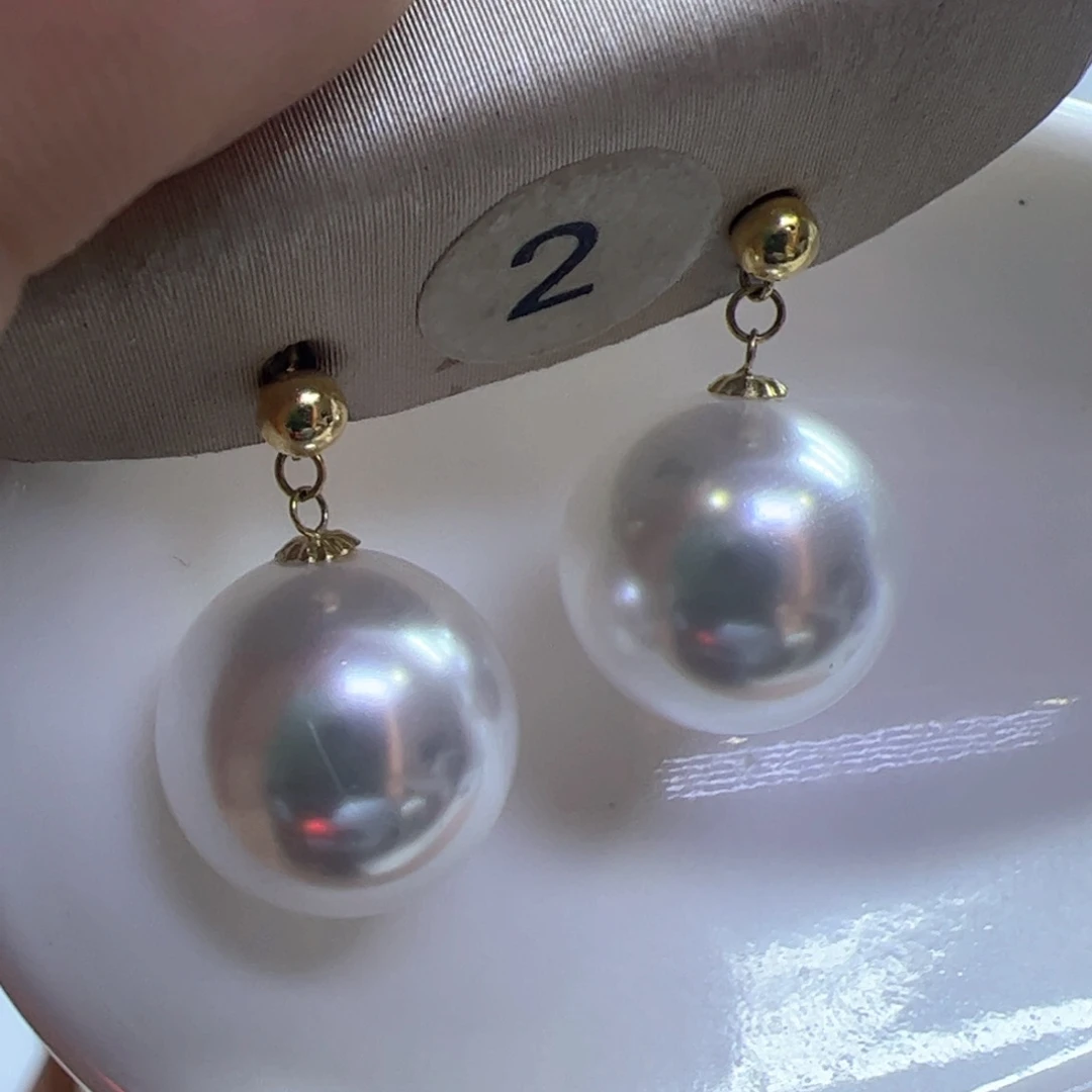 淡水珍珠耳饰18K金镶嵌