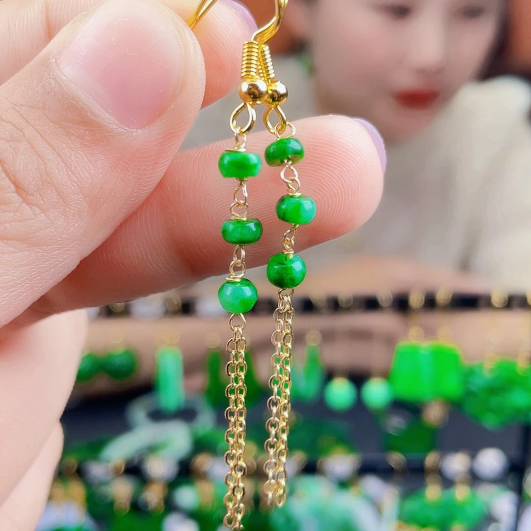 翡翠未镶嵌耳饰饰品