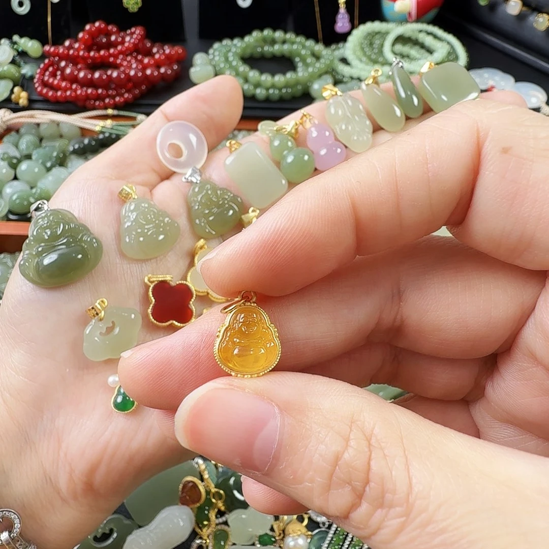 琥珀银S925镶嵌颈饰