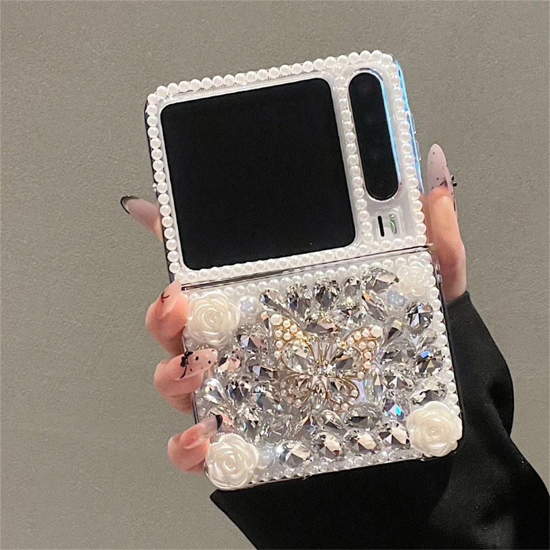奢华满钻山茶花蝴蝶适用华为puraX典藏版折叠屏手机壳防摔高级感