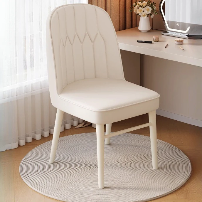 靠背美甲坐凳子轻奢高级女生卧室梳妆台专用椅子奶油风家用化妆椅