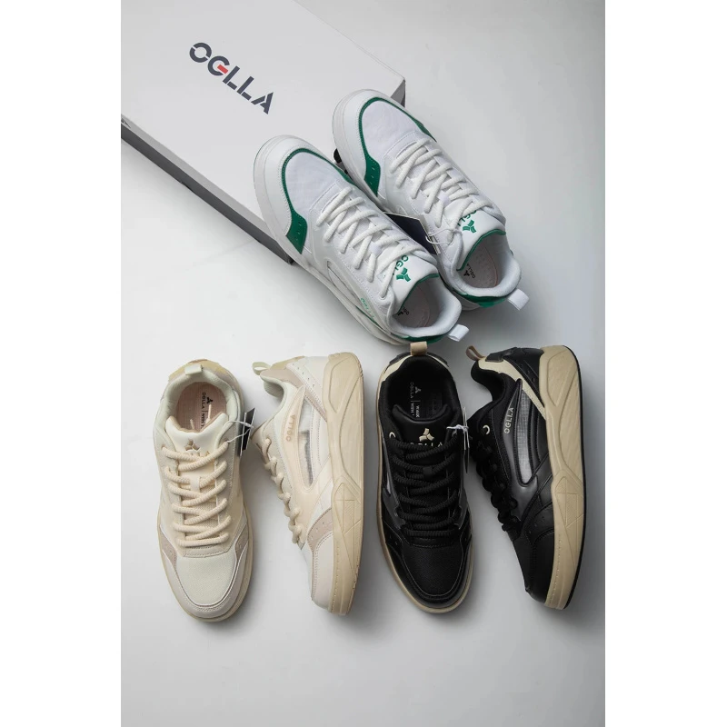 全新原盒超轻高弹真皮+网面拼接OGLLA运动休闲