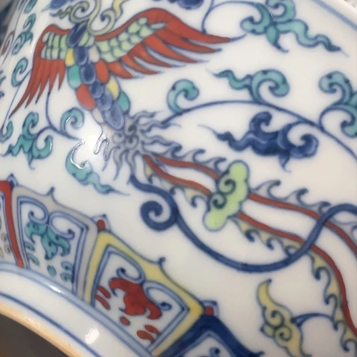 摆件原**家斗彩凤纹大碗