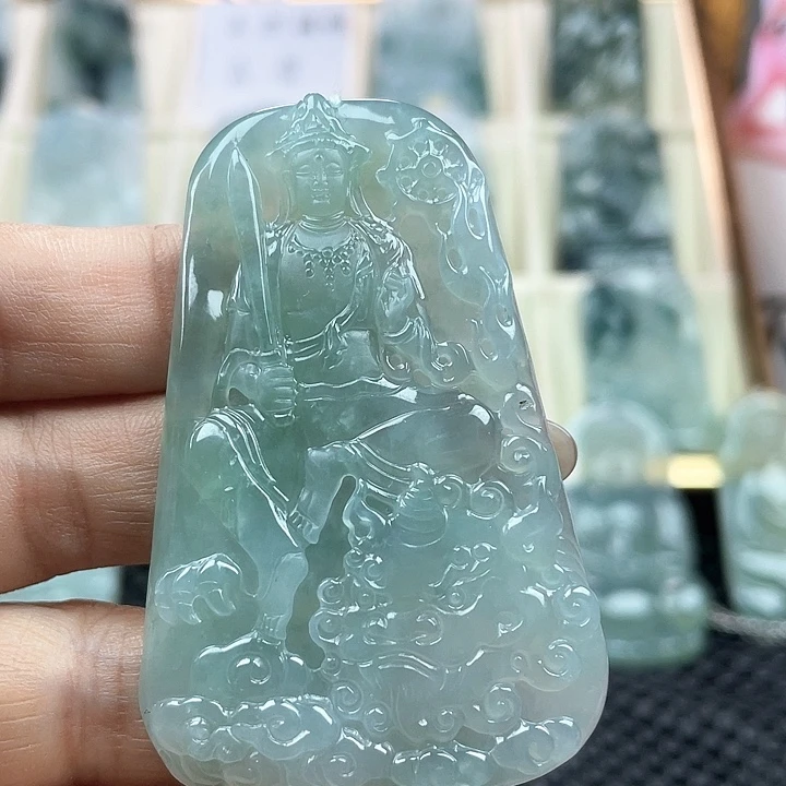 颈饰未镶嵌翡翠微**扬天然翡翠文殊菩萨