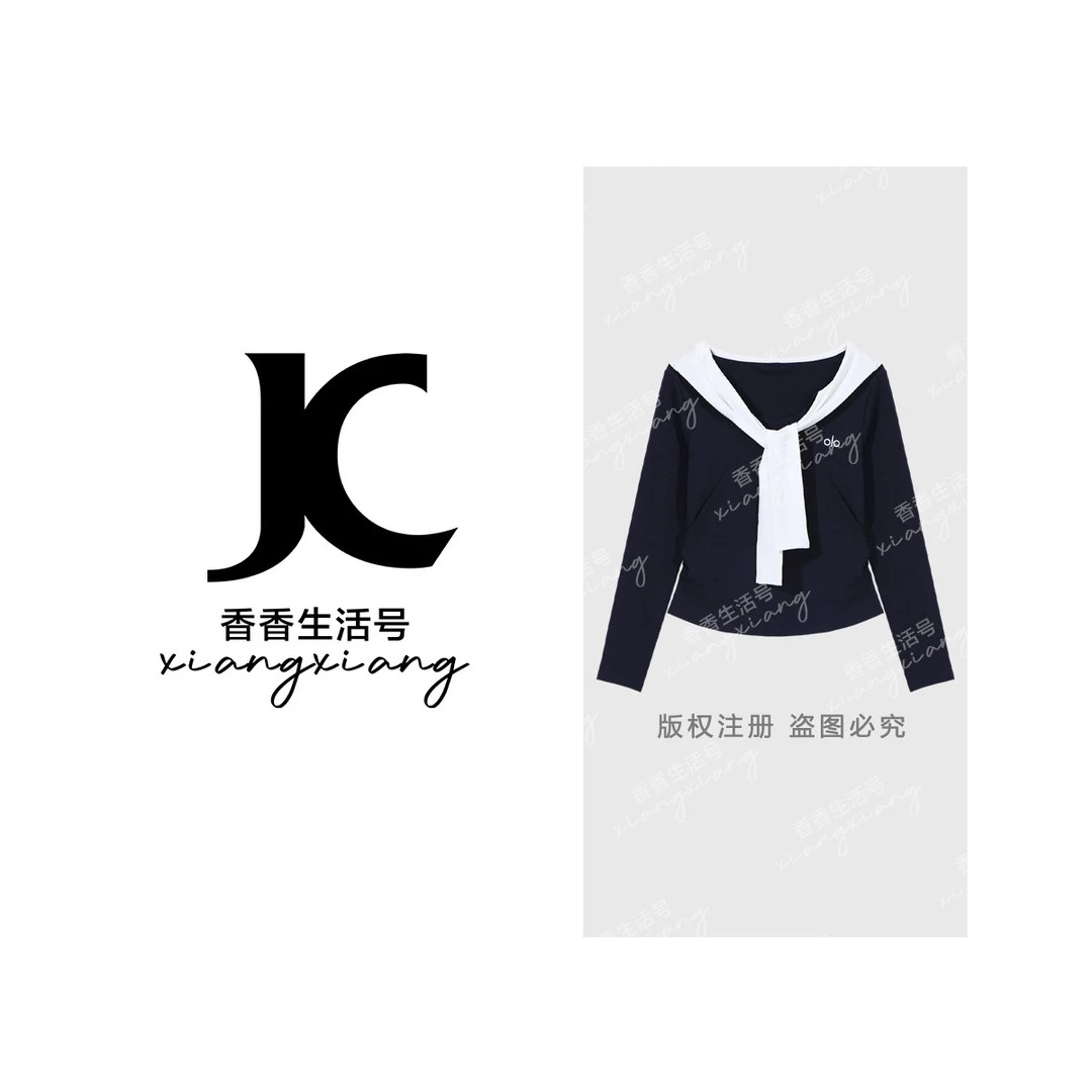 【香香严选】“琼绡映霭”2025秋季琥珀流光丝带字母刺绣T恤-25296