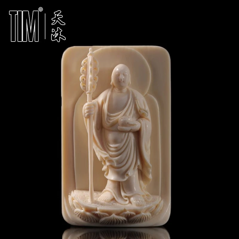 TIM猛犸象牙龙杰大师作品地藏王吊坠四大菩萨牌子文玩挂件