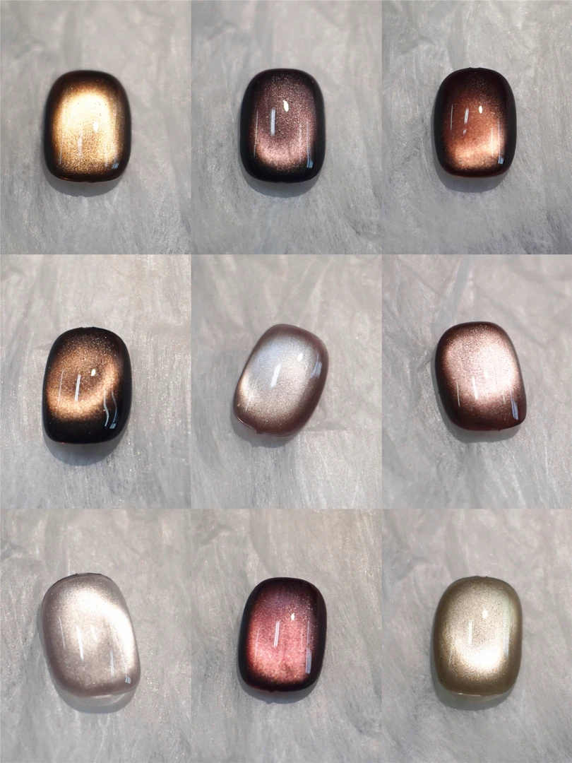 9色水光白镜玻璃珠猫眼 甲油胶 送卡纸色豆(豆形状随机)显白气质