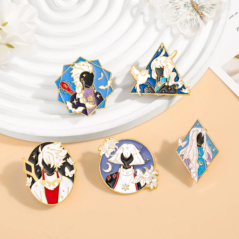 合金胸针 光遇周边sky白鸟龙骨平菇ins徽章卡通胸针书包挂件别针